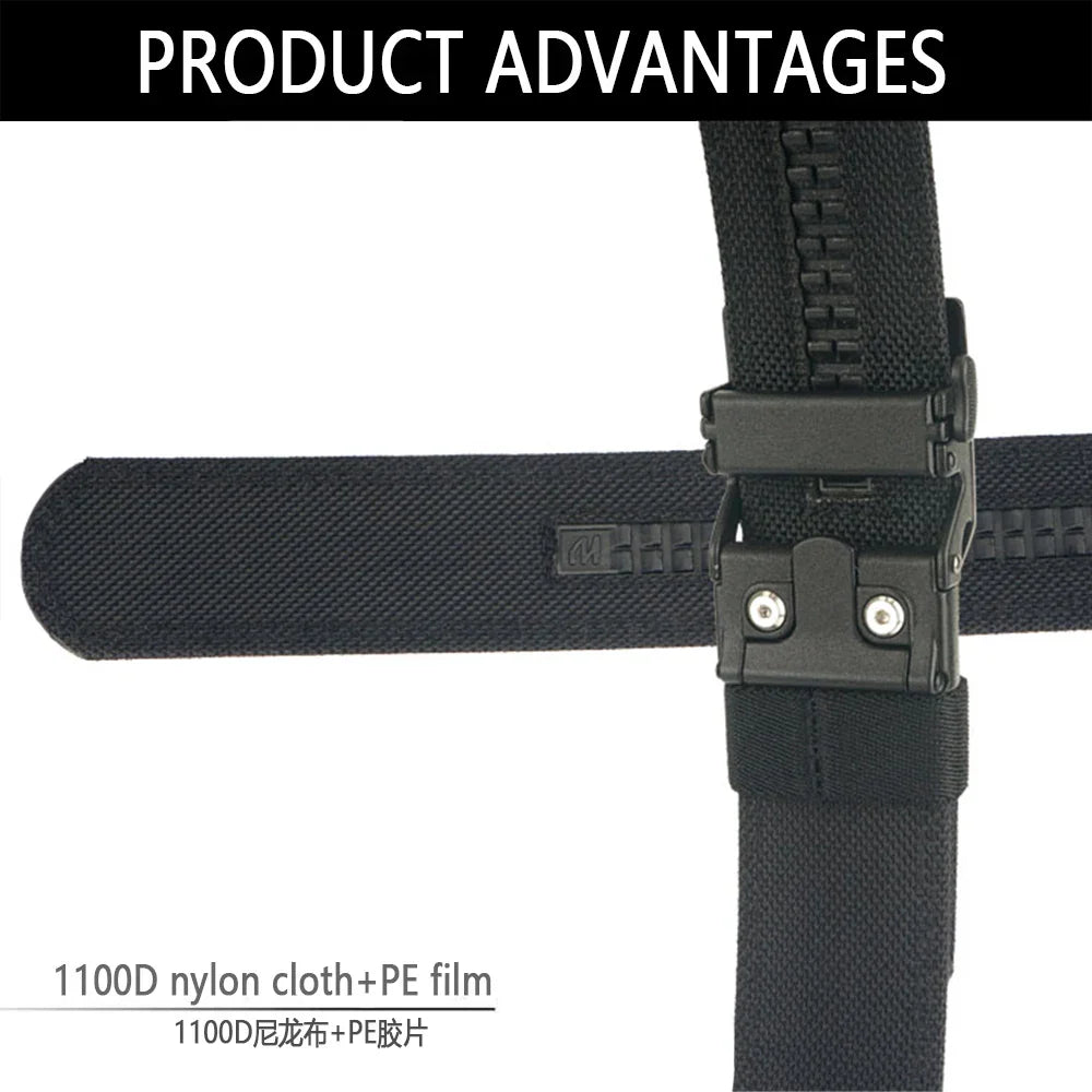 TUSHI New Hard Tactical Belt for Men Metal