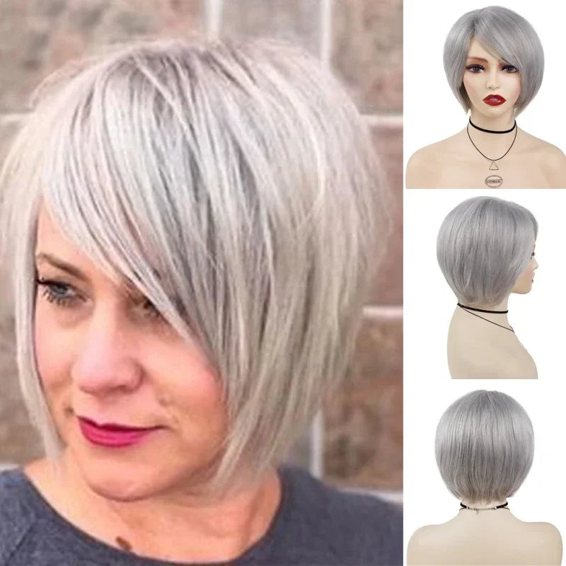 GNIMEGIL Synthetic Short Pixie Cut Wig Women Natural