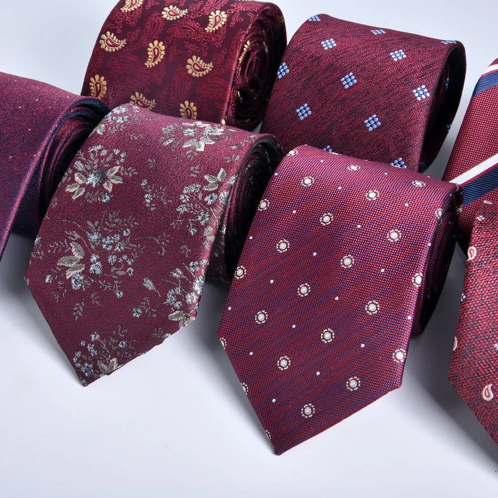 ties for men 2024 Luxury Wine Red Groom