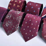 ties for men 2024 Luxury Wine Red Groom