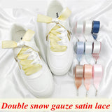 1 Pair Silk Shoe Laces Satin Ribbon Flat