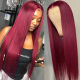 13x4 13x6 Burgundy 99J Red HD lace Frontal