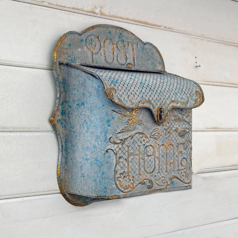 Garden Outdoor Wall Mounted Mailbox Metal Material Retro