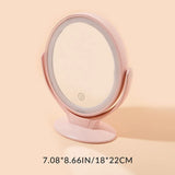 Makeup Mirror with Light Double-Sided 1X/7X Magnifying Mirror USB Rechargeable 360° Rotating Freestanding LED Mirror Makeup