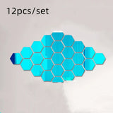 Ornaments 3D Mirror Wall Mirror Stickers Hexagon Art