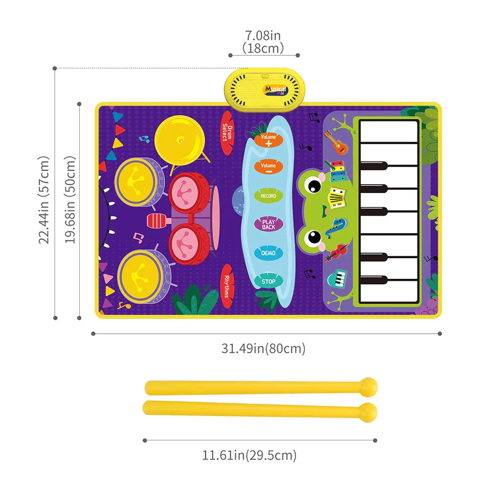 2 In 1 Baby Musical Instrument Piano Keyboard