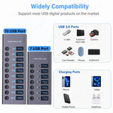 Metal USB 3.0 Hub Multi USB Splitter 4/7/10Ports
