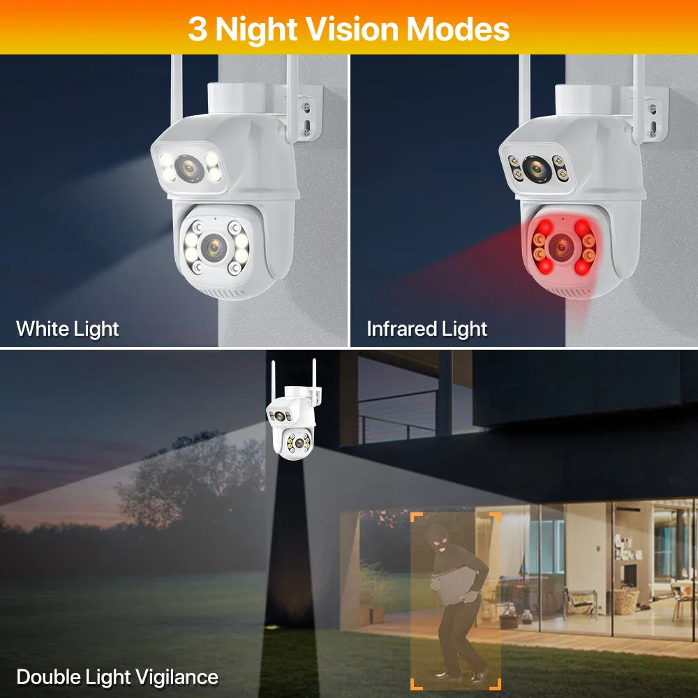 WIFI IP Camera 8MP 4K Dual-Lens PTZ Camera