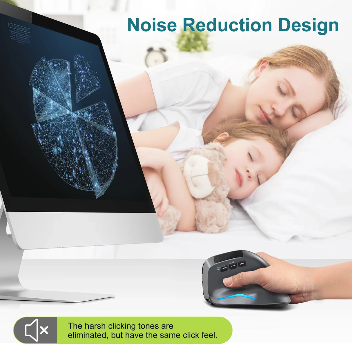 Lefon Bluetooth Vertical Mouse Wireless Ergonomic Mice with