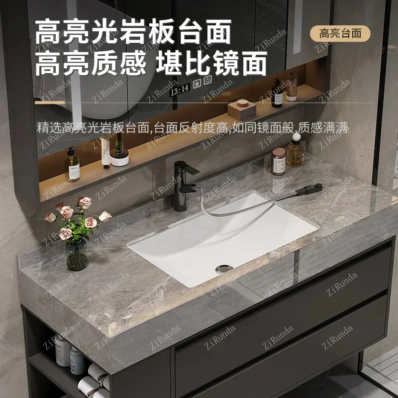 L Light Luxury Bathroom Stone Plate Integrated Bathroom