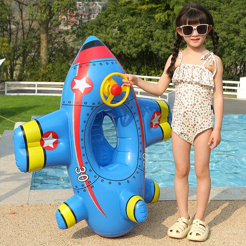 Baby Swim Ring Inflatable Toy Aircraft Shape Swimming