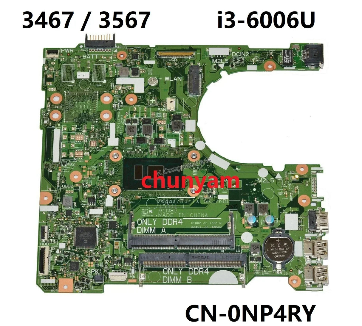 15341-1 For Dell Inspiron 14 3467 15 3567