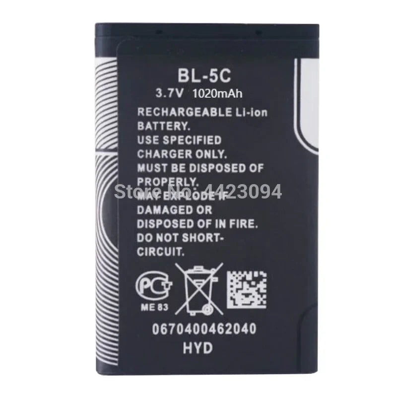 1-5PCS 3.7v 1020mAh BL-5C BL 5C battery for