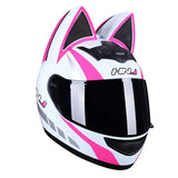 Motorcycle Full Face Helmet Cat Ear Helmet Women Moto Ear Helmets Personality Motorbike Helmet Motocross Capacete Casque