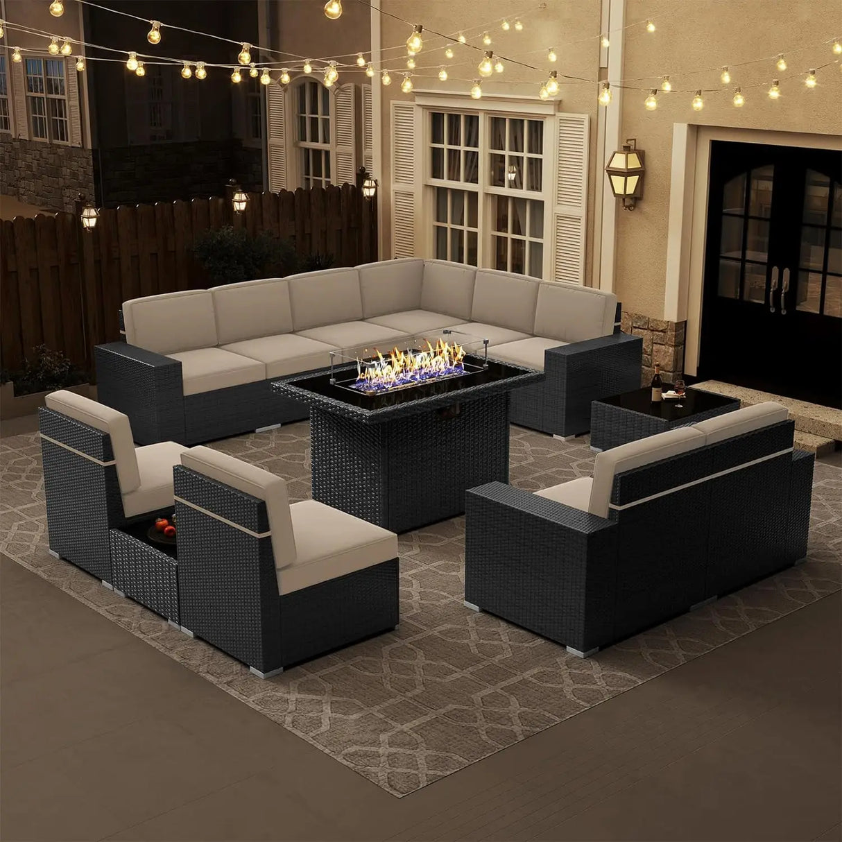 7/8 Pieces Outdoor Patio Furniture Set with Fire