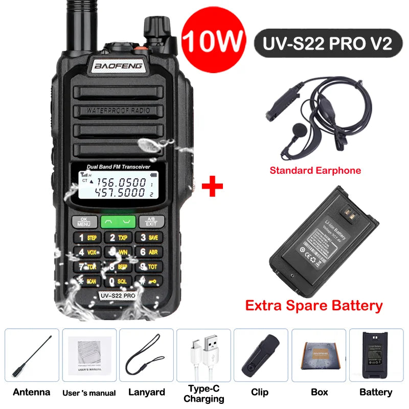 Baofeng UV S22 PRO V2 IP68 Walkie Talkie