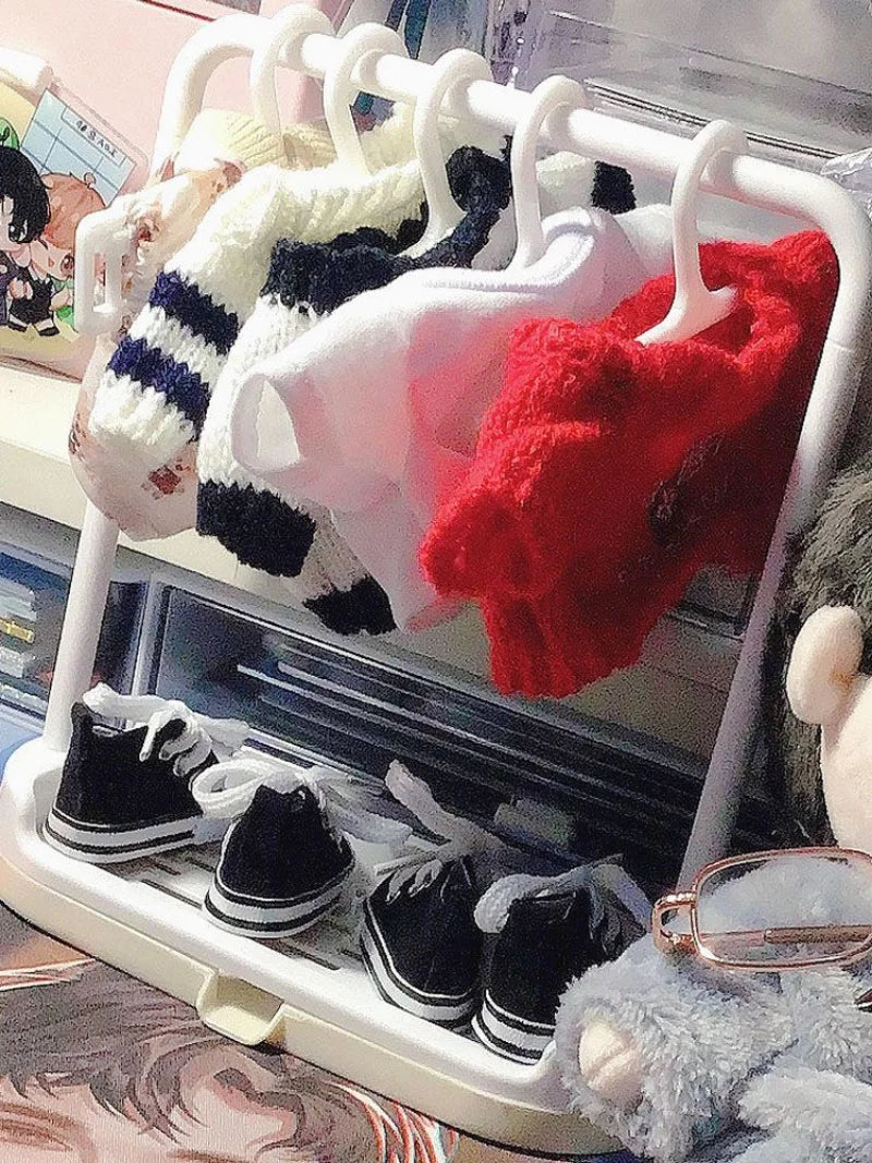 Dollhouse Simulation Plastic Miniture Doll Clothes Rack Garment