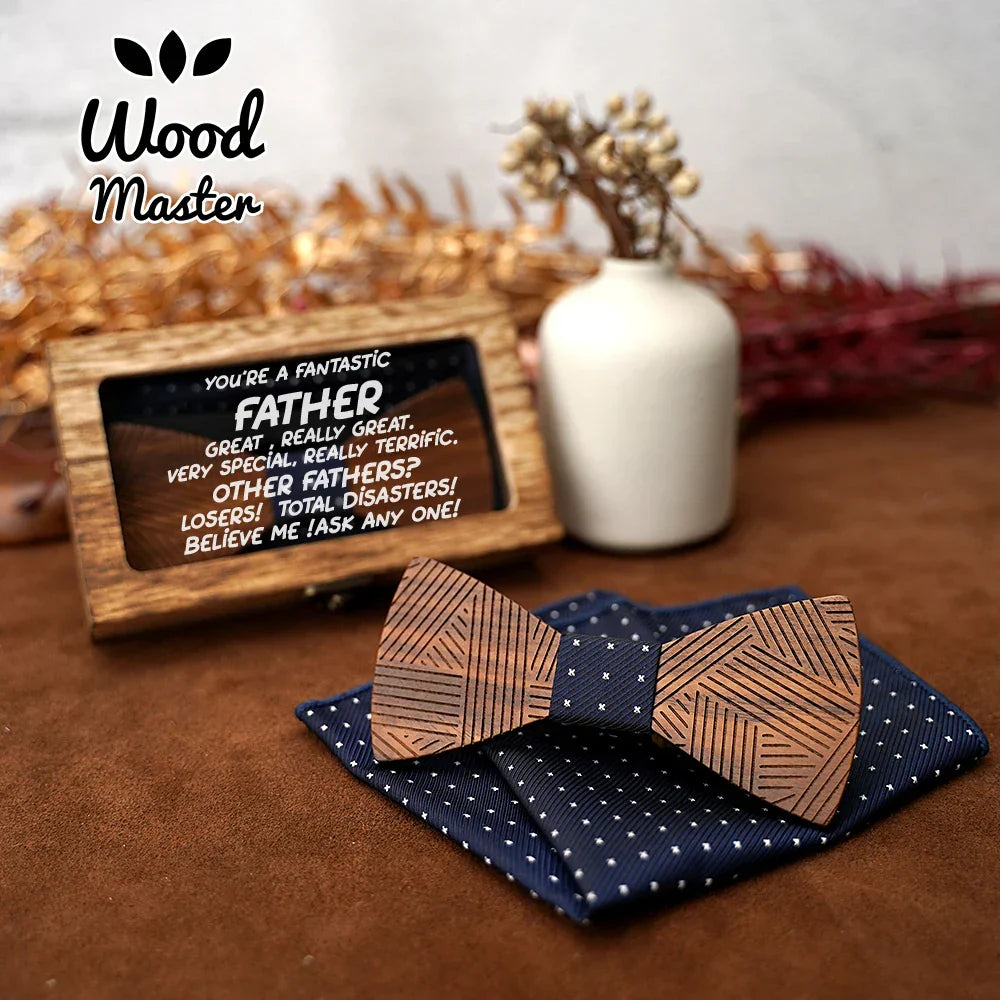 Funny Dad Wooden Bow Tie World's Greatest Farter