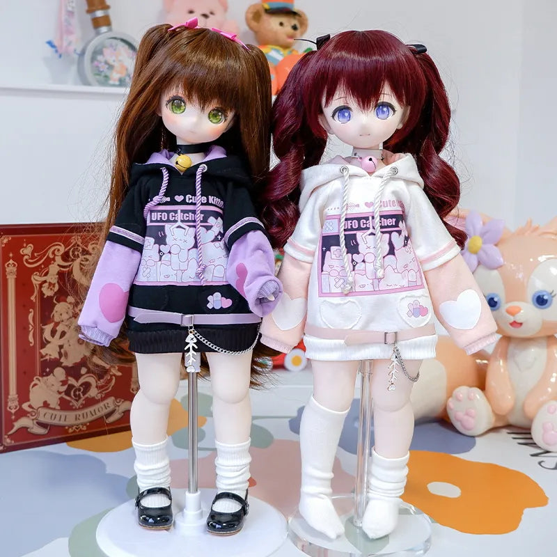 BJD Doll Clothes Cute Cat small bell Sweater Hoodie Jacket