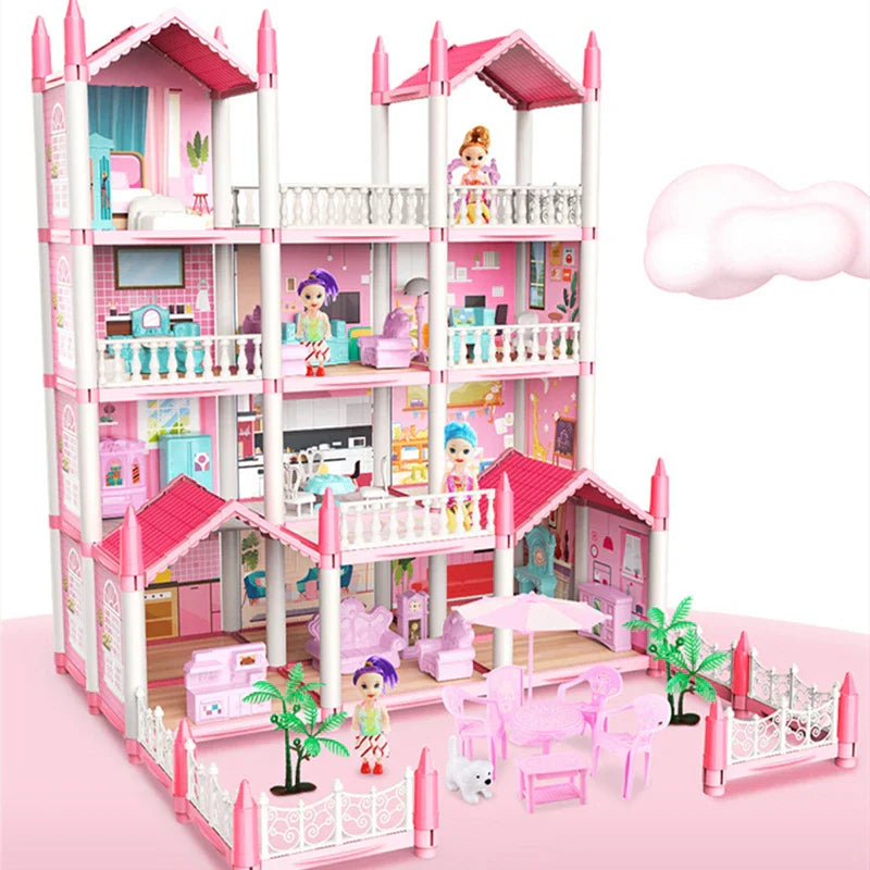 3D DIY Dream Princess Castle Villa Assembly Doll
