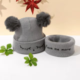 2Pcs/Set Autumn Winter Warm Baby Hat Scarf Set