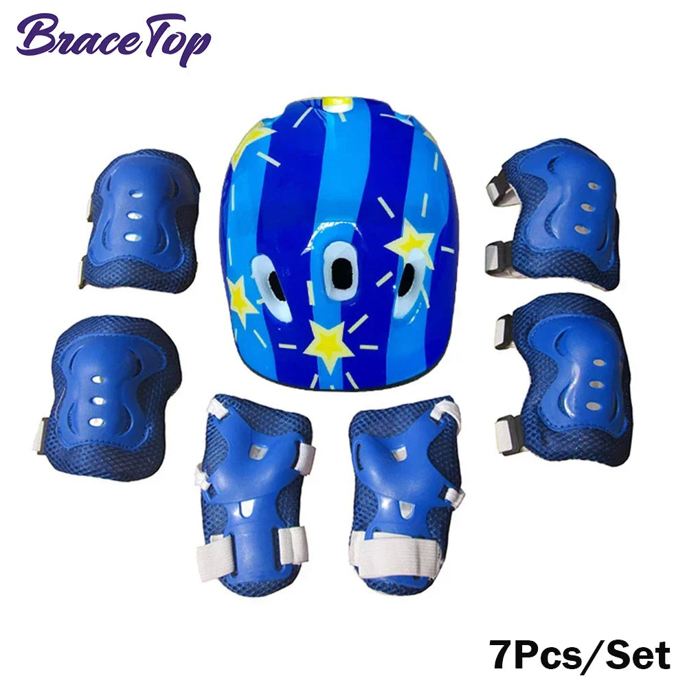 7Pcs Kids Skating Protective Gear Set Children Knee