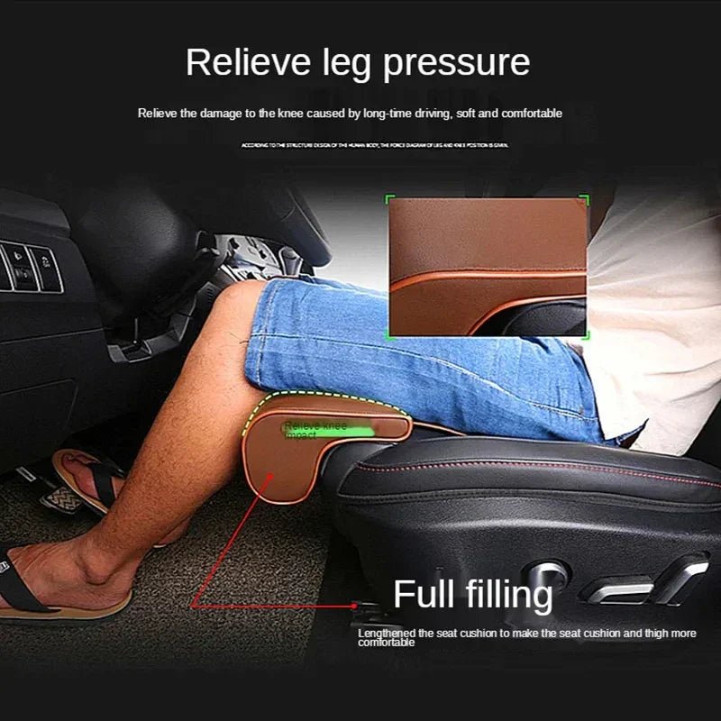 Car Seat Extender Leg Cushion For Driver Leather