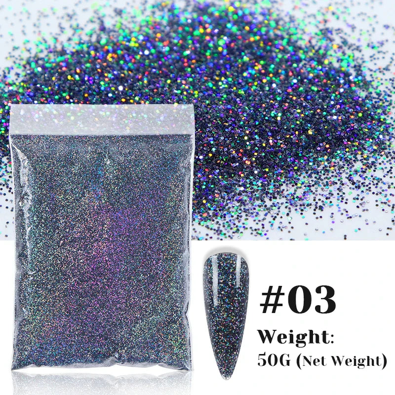 50g Holographic Glitter Powder Resin Art Glitter Laser