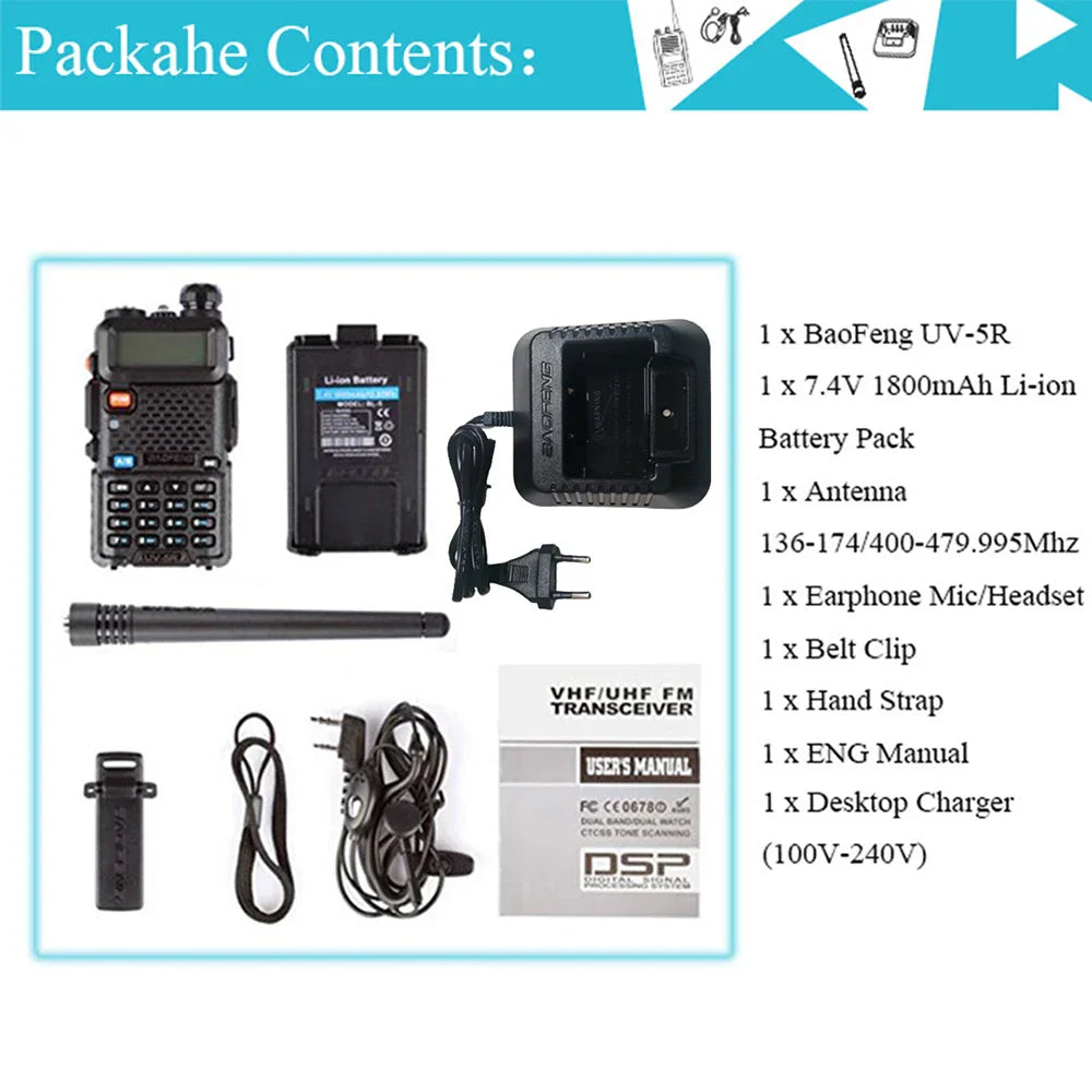 2023 Baofeng UV-5R 5W/8W Walkie Talkie Long Range