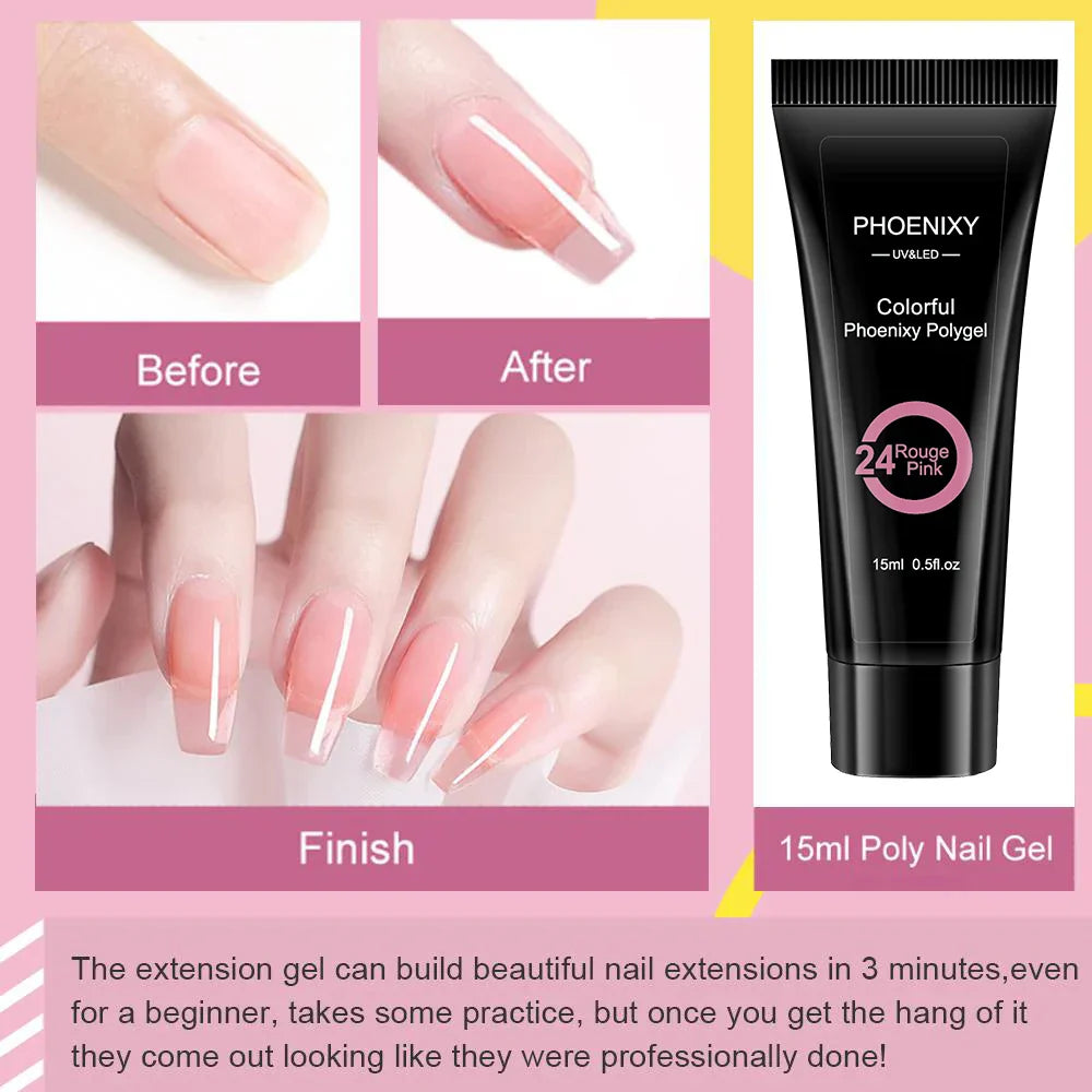 Poly Nail Gel Kit with 6W Nail Dryer