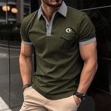 European and American men's casual short sleeved polo