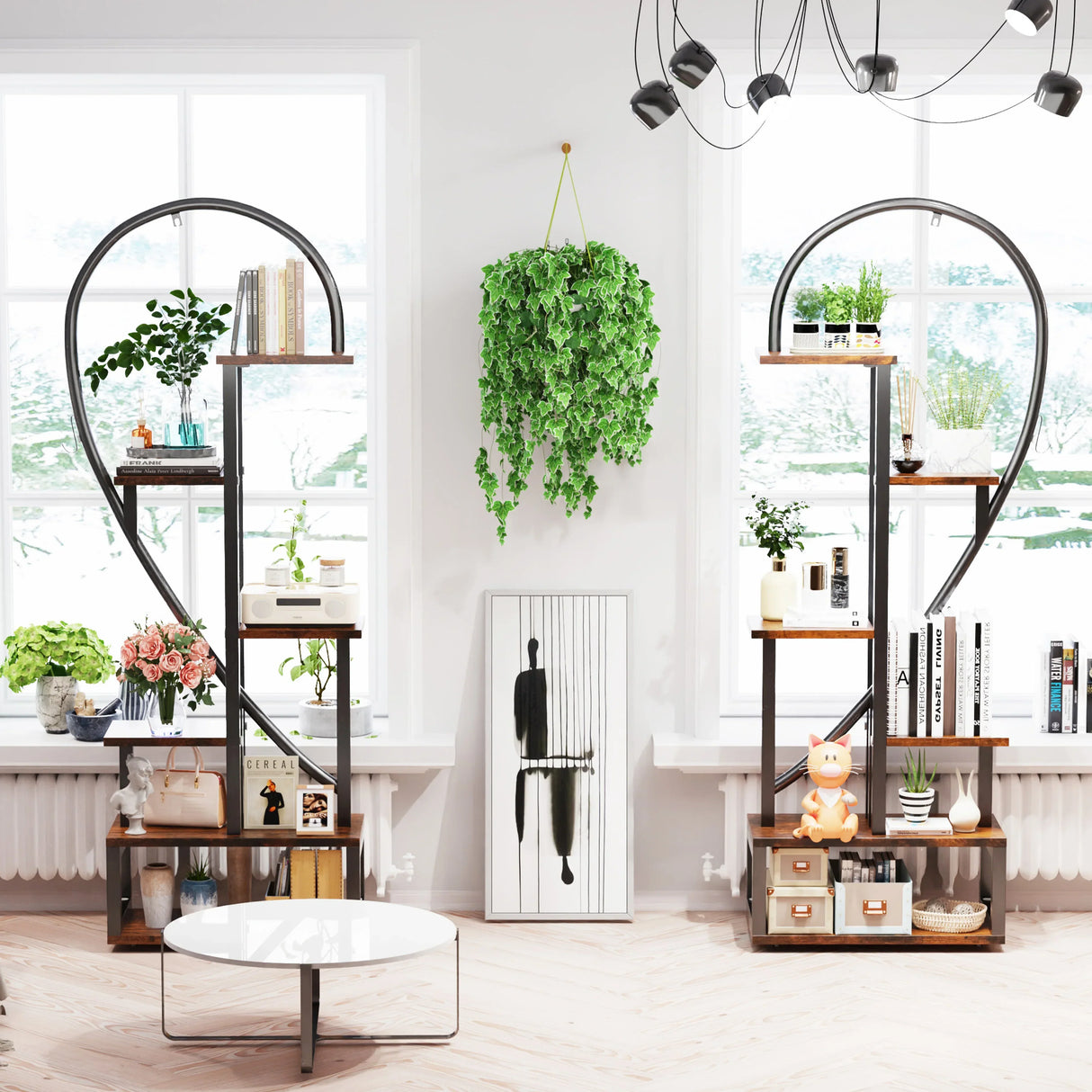 6 Tier Metal Plant Stand, Creative Half Heart