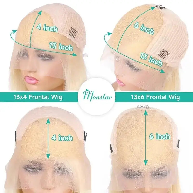 13x4 13x6 Blonde bob Wig Lace Front Human