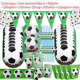 Green Football Birthday Party Decorations Kids Disposable Tableware