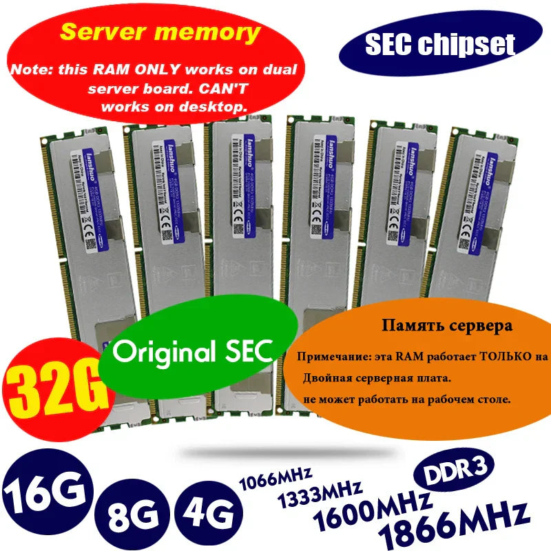 lanshuo 16GB 8GB 4GB DDR3 PC3 1066Mhz 1333Mhz