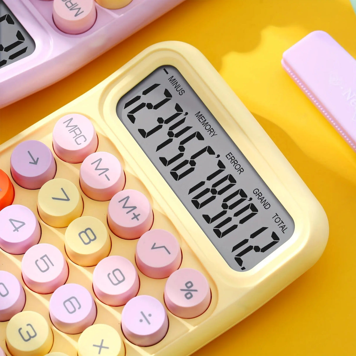 1pc Keyboard Calculator Office 12-digit Mechanical Calculator Cute