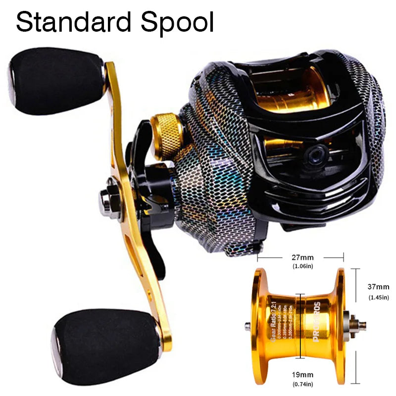 Baitcasting Reel 18+1BB Casting Reel Smooth Metal 7.2:1