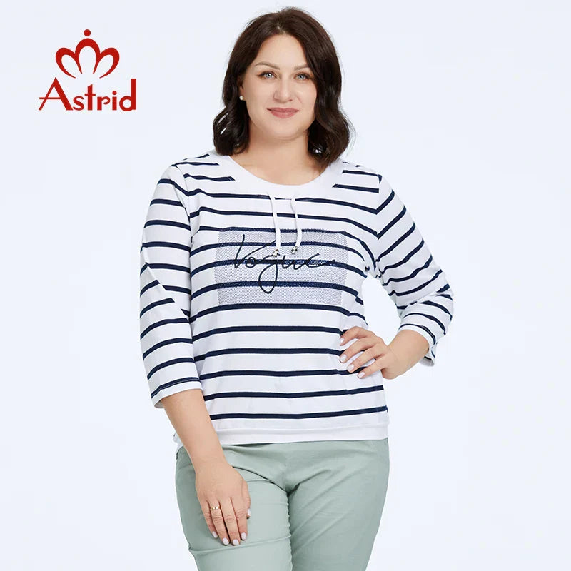 Astrid Autumn Womens tshirt 2023 Casual Cotton Top
