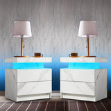 Side Bed Table With LED Light Bedside Tables