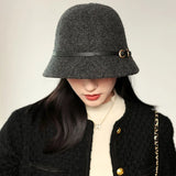 New wool bucket hat Women's warm autumn and