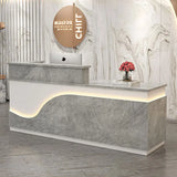 White Light Reception Desks Design Stylish Modern Luxury