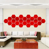 Ornaments 3D Mirror Wall Mirror Stickers Hexagon Art