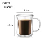 YWDL 200ml Double Wall Glass Coffee Mug Heat-resistant