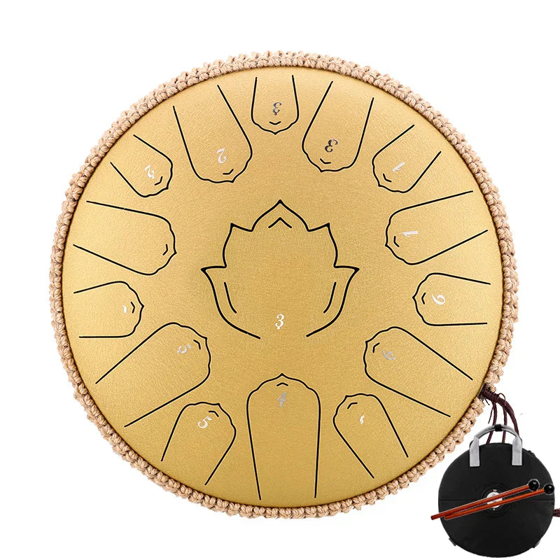 Hluru Glucophone Steel Tongue Drum 14 Inch 15