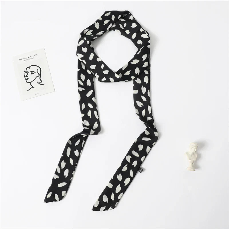 Long Silk Skinny Scarf Women Neck Hair Band