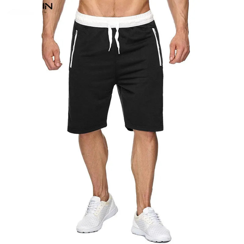 Plus S-3XL Men Run Shorts Patchwork Training Shorts
