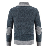 Autumn Spring Sweater Men's Cardigan Zip Up Turtleneck