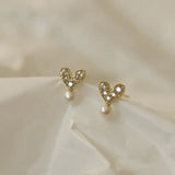 925 Sterling Silver 14k Gold Plated Stud Earrings