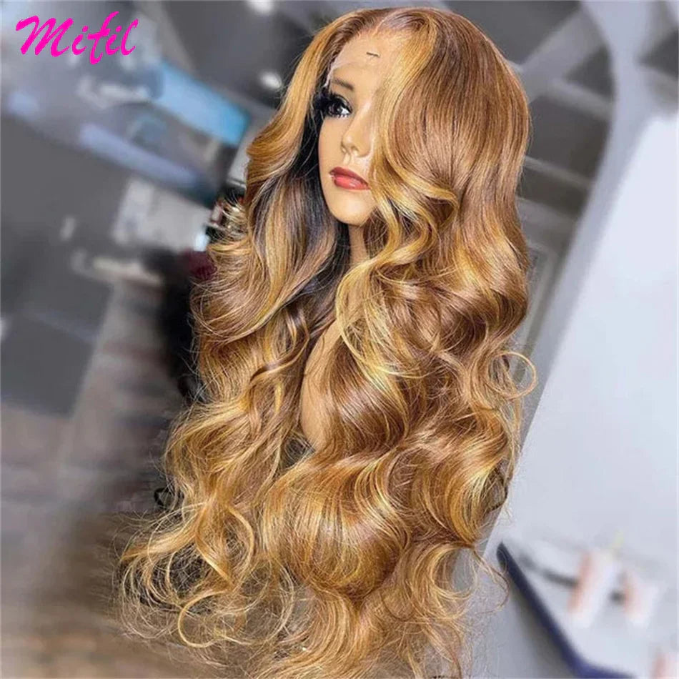 HD Glueless 13X4 Highlight Wig Human Hair Body