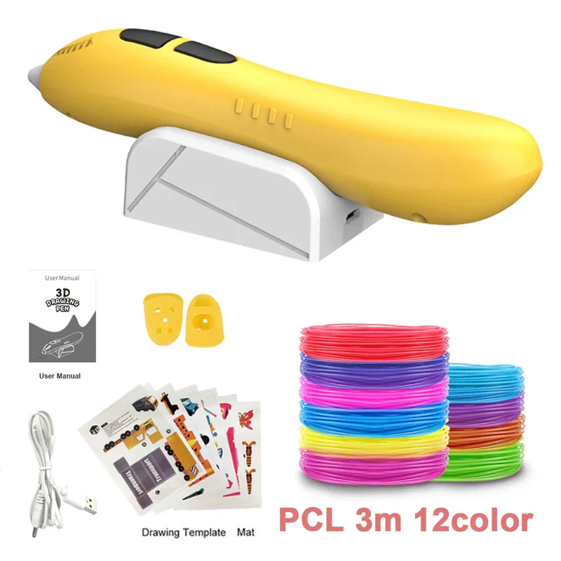 Kids' Safe 3D Printing Pen - Wireless, Low-Temperature,